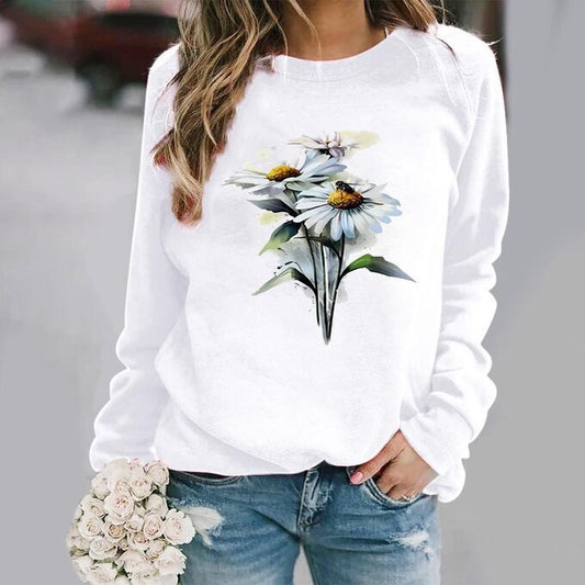 Women’s Printed Long Sleeve Top – Elegant Casual Pullover (Relaxed Fit)